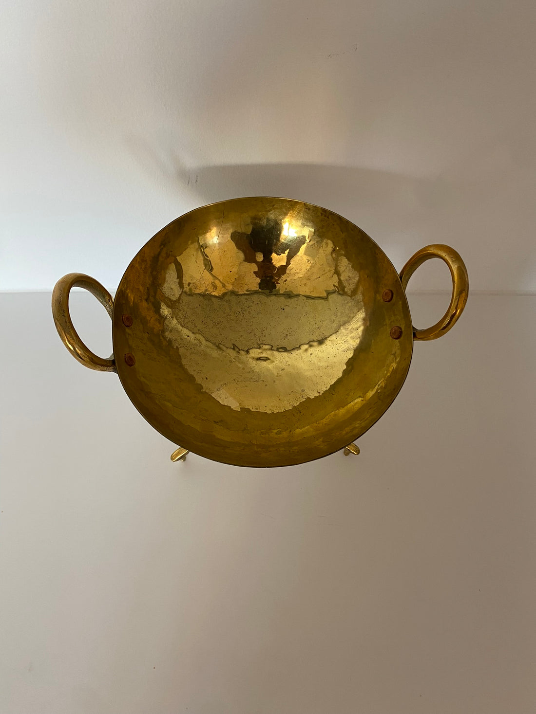 Handmade Brass Cooking Pan with Stand