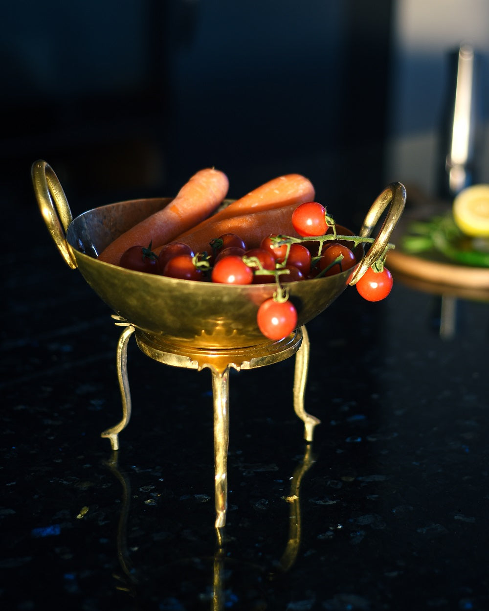Handmade Brass Cooking Pan with Stand